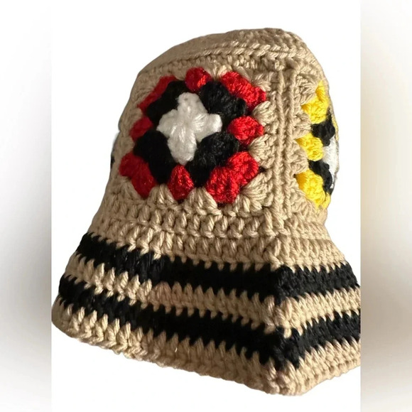 New Hand Crochet Unisex Granny Squares Bucket Hat - Picture 4 of 12
